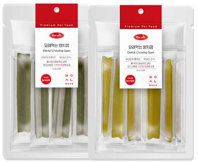 [2개set] 바우스낵 오래먹는 양치껌 관절건강/유산균&콜라겐 140g 덴탈껌 식물성 콜라겐 함유, 2개, 골고루1개씩