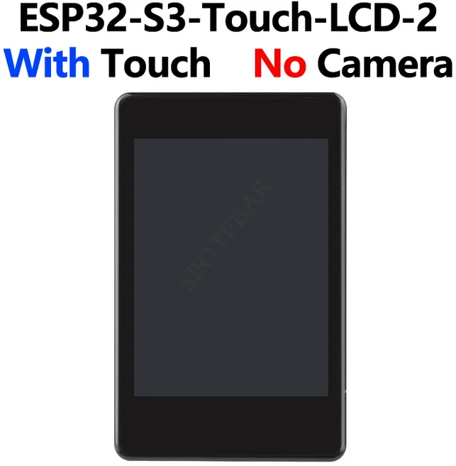 Waveshare ESP32S3 정전식 터치 디스플레이 IPS 240 × 카메라 옵션 와이파이 블루투스 개발 보드 지원, 02 With Touch-No-Camera