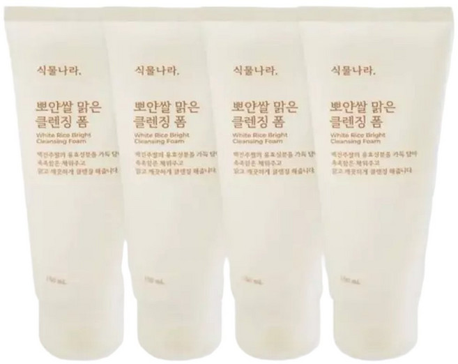 식물나라 뽀얀쌀 클렌징폼 백진주쌀 클렌징폼 120ml 2개입 2개, 2개