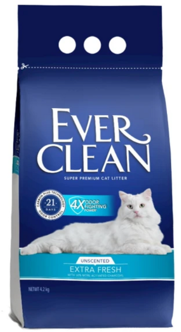 Eve Clean 藍鑽貓砂 植萃除臭 低敏 多貓 礦砂, (藍標)4倍淨味貓砂-無香, 1個, 4.2kg