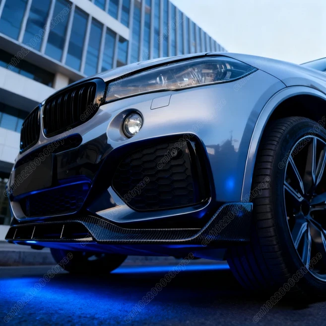 BMW X6 F16 M 스포츠 2014 2015 2016 2017 2018 2019 차량용 프론트 범퍼 다스 베이더 스타일 스포일러 스, 01 Carbon Fiber Look