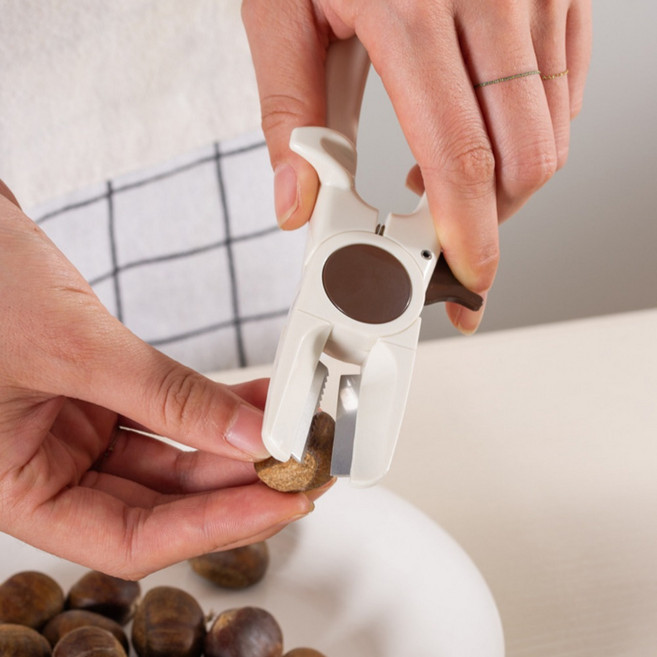 밤껍질가위 견과류 톱날 생율 약밤 껍대기 박피기, 1개