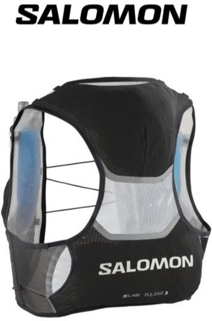 살로몬 S LAB 펄사 3 트레일러닝 조끼 러닝백팩 블랙 화이트, L