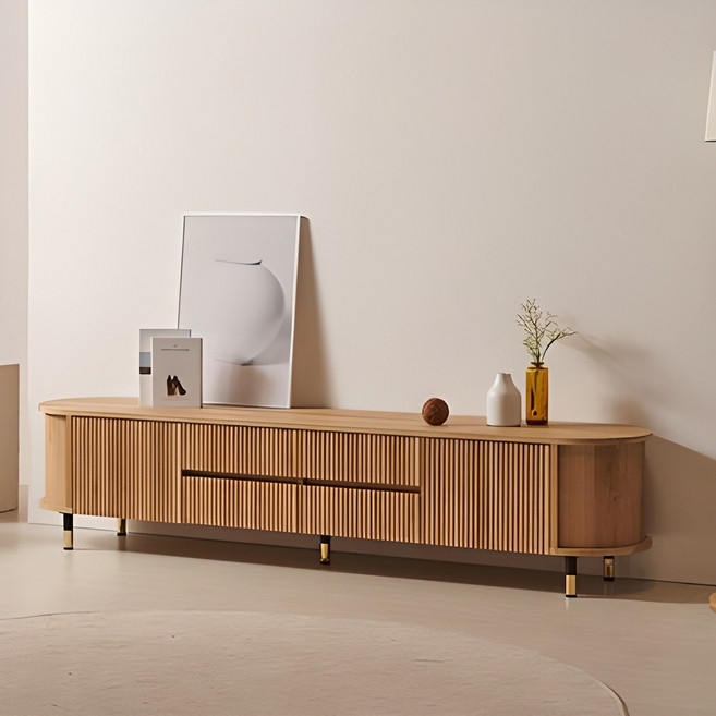 파로마 클래시 템바보드 서랍도어 거실장, 오크