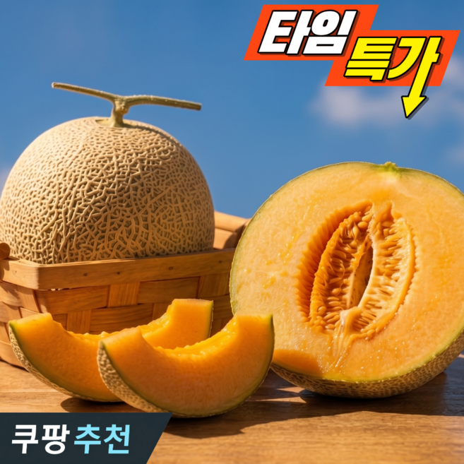 [초특가할인] 꿀고당도 하미과 노을멜론 로얄과, 1박스, 3kg(개당 800-1kg) 3-4개