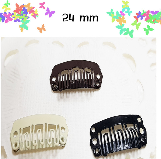 Calandiva 가발 고정 똑딱핀 고정핀, 24mm브라운, 10개