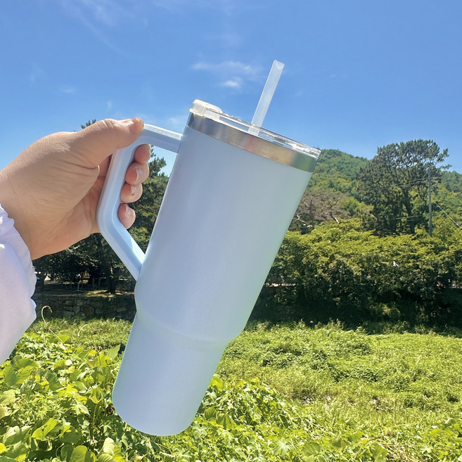 힙노트 1.2리터 대용량 304 스텐 손잡이 텀블러 빨대포함, 블루(빨대포함), 1개, 1.2L