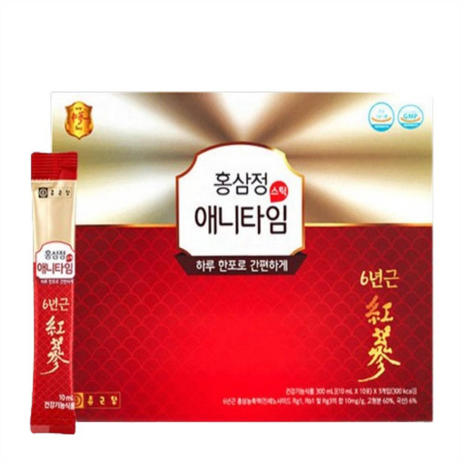 종근당건강 6년근 홍삼정 애니타임, 300ml, 4박스