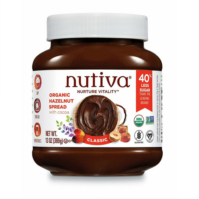 누티바 헤이즐넛 스프레드 비건, 369g, 3개