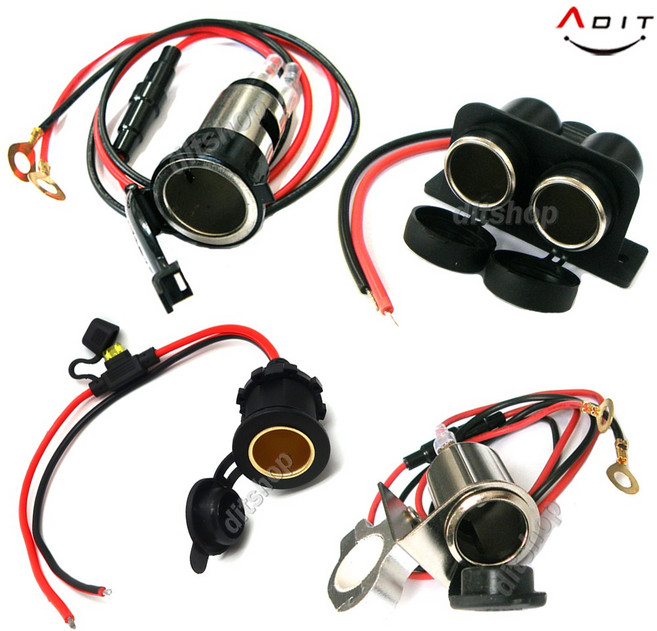ADIT 오토바이 시거잭 스쿠터 바이크 usb 방수소켓 시가잭 매립형 시거소켓, 블랙