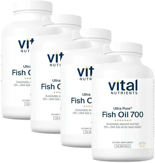 바이탈 뉴트리언츠 울트라퓨어 피쉬오일700 소프트젤 Vital Nutrients Ultra Pure Fish Oil, 120정, 4개 - 쿠팡