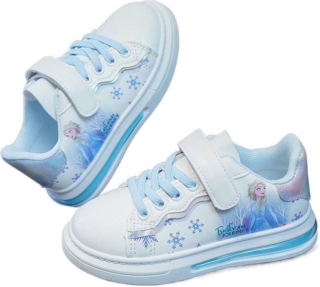 셀럽당 봄 주니어 소녀용 겨울왕국 엘사 공주 벨크로 스니커즈