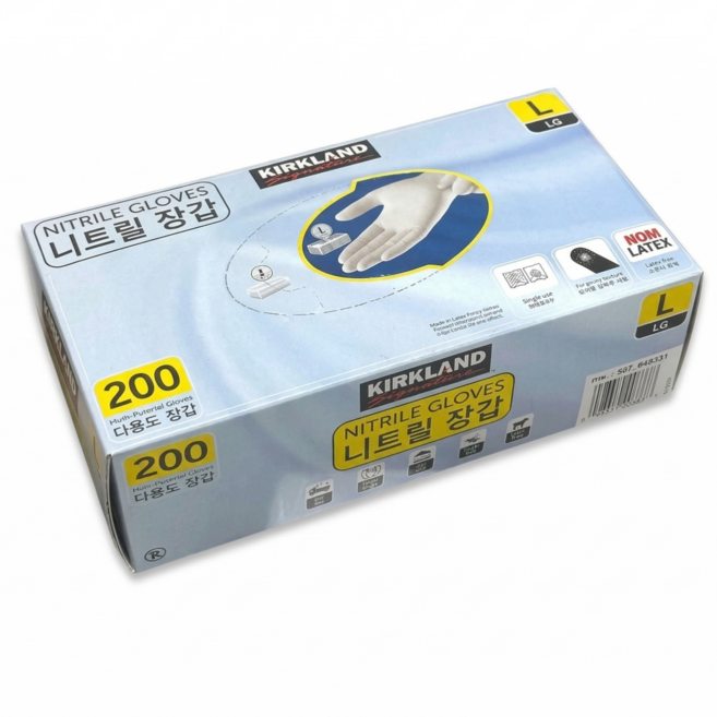 커클랜드 시그니춰 다용도 니트릴 장갑, 화이트, L, 1개
