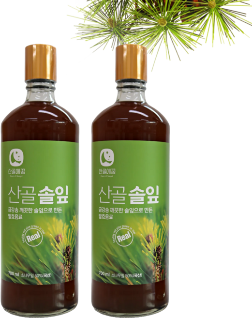 방주명가 울진 금강송 솔잎차 솔잎청 솔잎 효소 발효액, 700ml, 2개