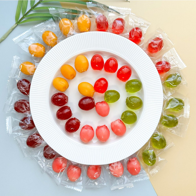 까먹는젤리 혼합 5가지맛 애플망고 리치 샤인머스켓 딸기 토마토 퓨레 최대 40% 고함량, 1개, 500g