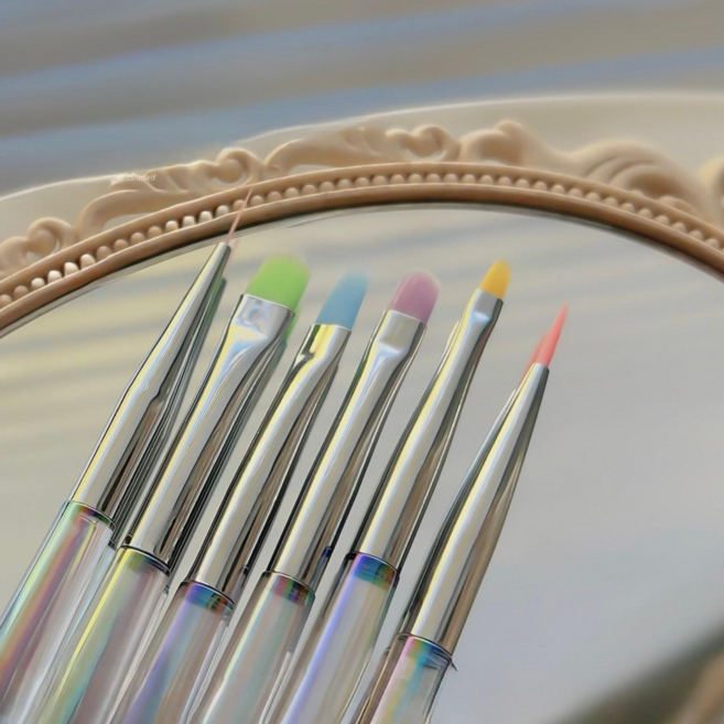 티이엠 네일아트 6종 오로라 브러쉬 텐션 굿 브러시, 1개, 세트