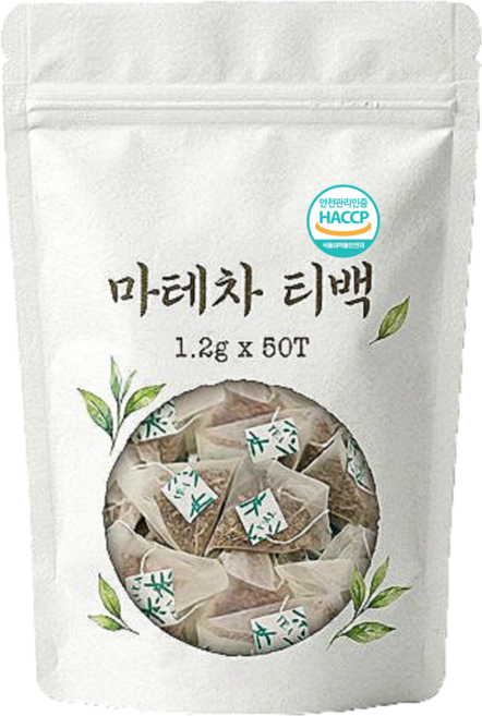 마테차 삼각티백 마태차 식약청 해썹 인정, 1.2g, 1개, 50개입