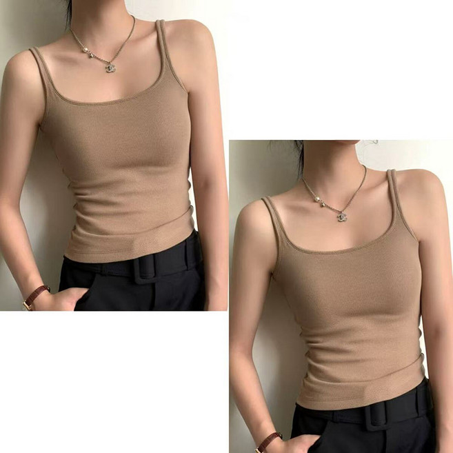 1+1 여성 빅사이즈 민소매 나시 티셔츠 봄가을 여름 스판 데일리룩 기질 패션 루즈핏 끈나시 빈티지 슬림핏 아우터 상의 2매입