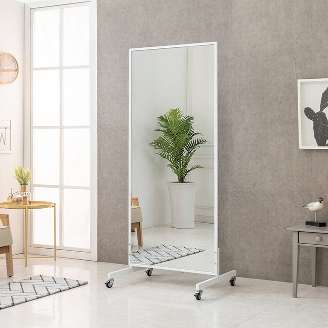 애채 BIG와이드 양면전신거울 스탠드형 YJ-P42, YJ-P42 화이트