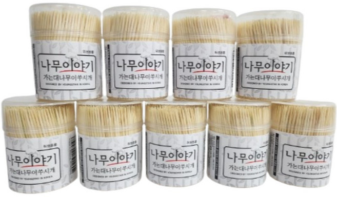 고급 대나무 가는이쑤시개 학교용 업소용, 500개입, 9개