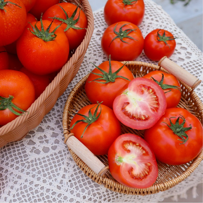 [농부선별마켓] 아삭아삭 단단한 유러피안 완숙 토마토 산지직송 스마트팜 유럽종 특품, 1박스, 못난이 농산물 2kg