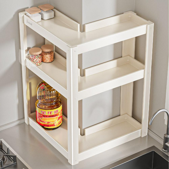 코너 향신료 선반 주방 90도 다기능 조리대 양념 정리대 수납 정리함 공간활용 2026 최신형, 1. 우유 흰색 바깥 코너 2단 30x30