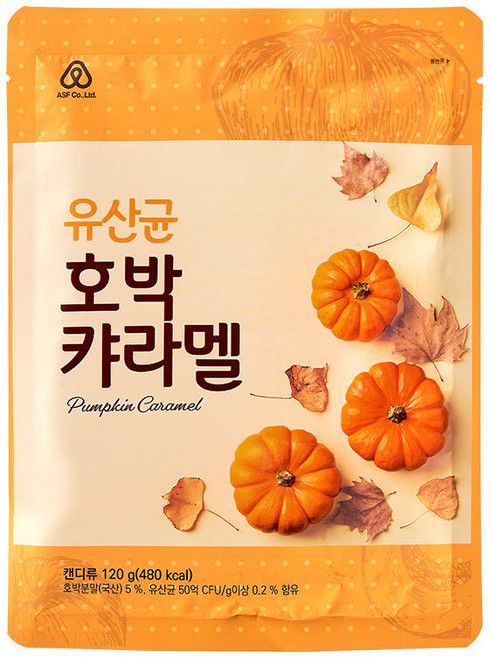 감성먹거리 유산균 호박 캬라멜 캐러멜 카라멜, 120g, 1개