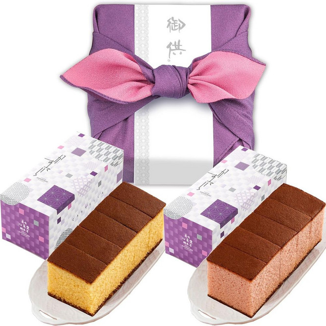 나가사키 카스테라 플레인 및 딸기맛 2개입 1박스, 1개