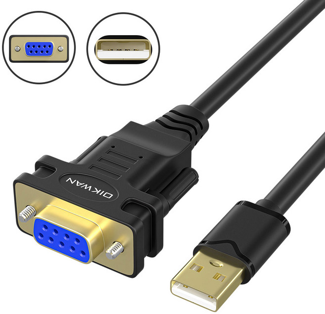 USB TO DB9 F/M 시리얼 FT/RS232 변환 케이블1.8M 컨버터(대량 주문제작 가능), 1개, USB TO DB9/F(암) 시리얼 케이블