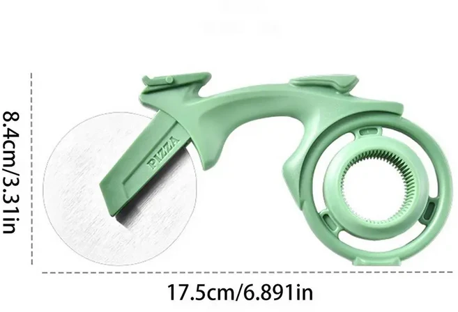 인체공학적 손잡이가 있는 피자 듀얼 커팅 휠 스테인레스 스틸 식품 쵸퍼 다기능 롤러 반죽 베이킹 도구 치, 01 Bicycle wheel, 1개