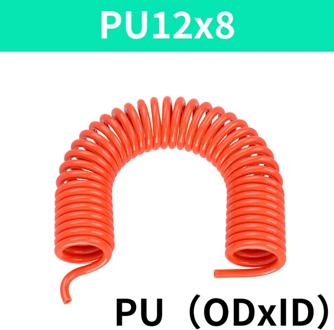 압축기 공기 도구 3M 6M 9M 12M 고압 PU 튜빙 가스 스프링 공압식 나선형 EU 퀵 커플링 파이프 EU/JP 타입, 03 PU12X8, 02 6m