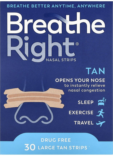 특별한효과 Breathe Right 비강 스트립 라지 탠 스트립 30개 곧일시품절됩니다, BreatheRight비강스트립라지탠스트립30개