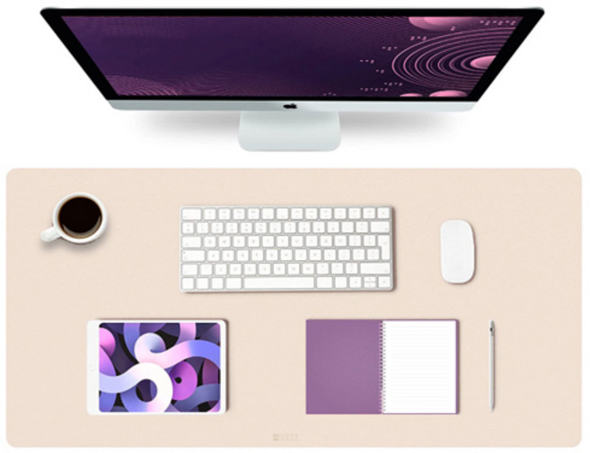 야스트 가죽 데스크 매트 책상 패드 테이블 논슬립 와이드 대형 마우스 장패드, 아이보리