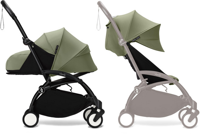Stokke(스토케)[공식][세트 상품][파리 발][커스터마이즈 가능]신생아~22㎏ YOYO3(요요) 유모차 블랙 프레임/뉴본 팩 & 6+ 컬러 팩 올리브 패션 커스터마이즈 ..., 상세페이지 참조