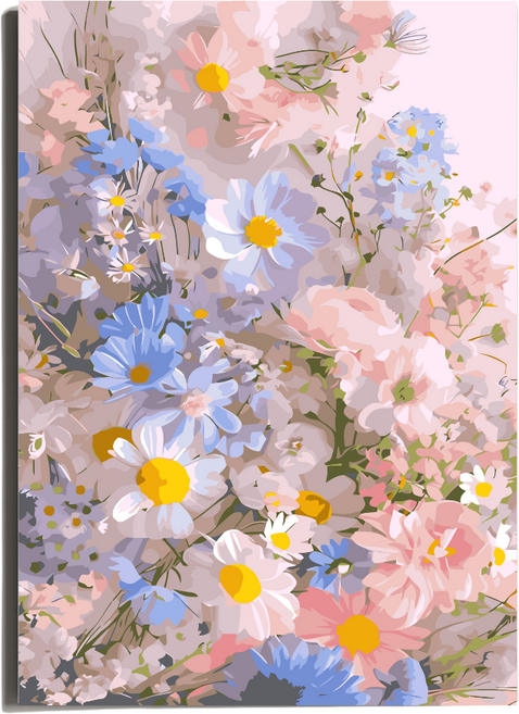 원그리드 DIY 명화그리기 세트 캔버스 유화그리기, 파스텔 블라썸, 1개