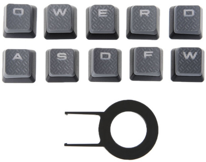 Corsair K70 RGB K95 K90 K63 K65 게임 기계 키보드 방지 슬립 키 캡을위한 사용자 정의 가능한 RGB 키 캡 세트 10pcs, Gray, 7HH306470-GY, 하나, 은축