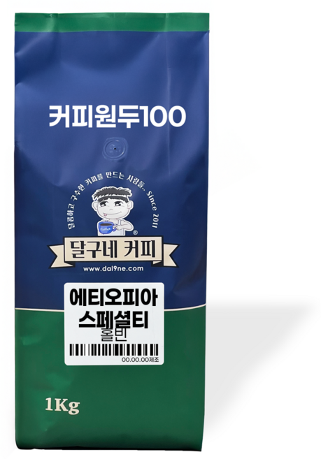 달구네커피 에티오피아 시다모 치레G1 내추럴 스페셜티 처음 느껴보는 고급진 과일향의 풍미, 1kg, 홀빈(분쇄안함), 1개