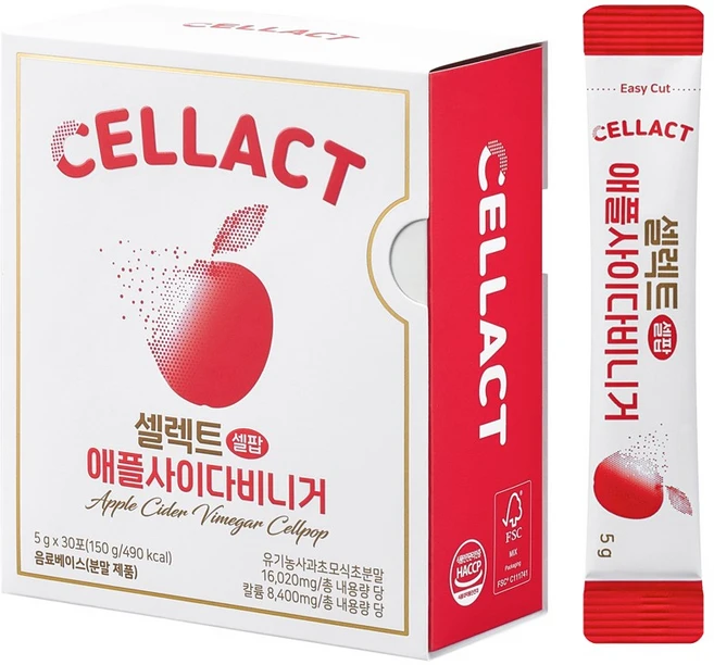 셀렉트 애플사이다비니거 분말 사과 초모 식초 유기농 발포 탄산 애사비 스틱, 1개, 150g - 쿠팡