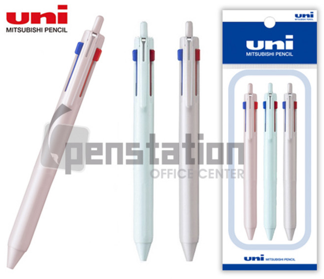 유니 제트스트림 507 3색 볼펜(SXE3-507-05) 0.5mm 세트, 1개, 아이스블루1개+라이트핑크1개+그레이지1개 세트