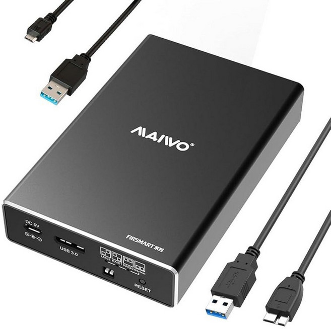 2.5인치 SATA SSD HDD용 MAIWO 하드 드라이브 RAID 인클로저 듀얼 베이 USB 3.1 GEN 2 10Gbps(UASP 포함) 0/1/JBOD/PM 16TB, K25272