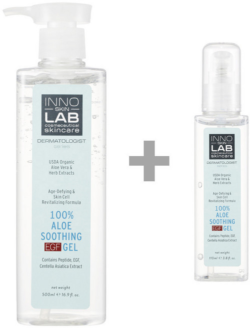 유기농 세럼 수딩 EGF 겔 이노스킨랩 알로에 110ml+쎄라덤 콜라겐 벨벳 마스크, 500ml, 1개