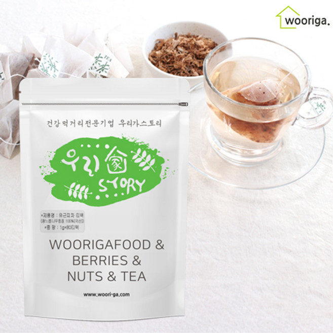 국산 유근피차 80티백 왕느릅나무 뿌리 껍질차, 1개, 80개입, 1g