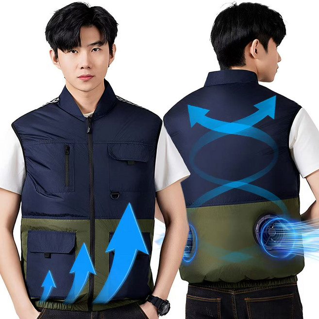 선풍기조끼 20000mAh 충전식 냉풍 경량 남녀공용 등산 낚시 작업복 USB팬