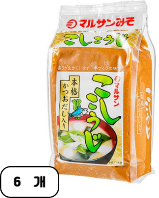 마루산 고시고우지 미소 조미된장, 1kg, 6개