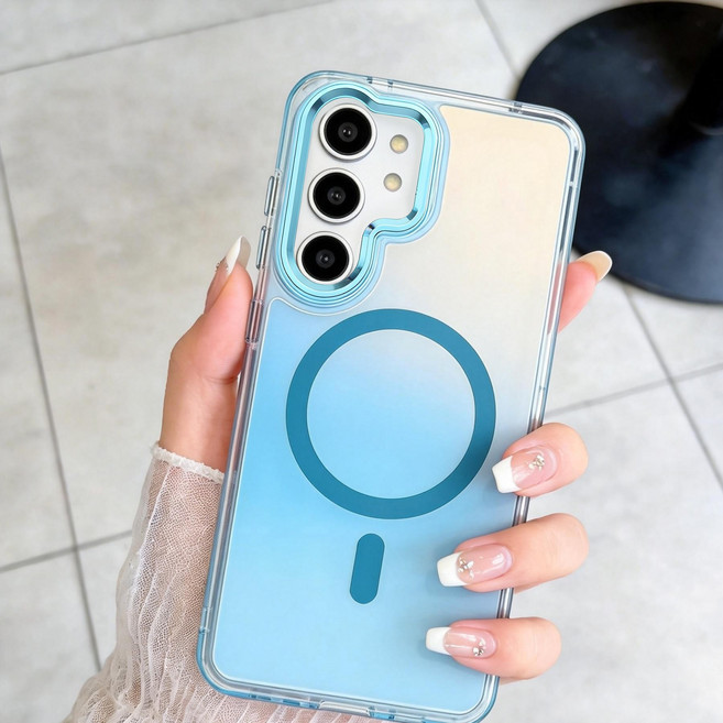 Ceasikery 갤럭시s26 울트라 그라데이션 홀로그램 렌즈 보호 강력 맥세이프 거치대 케이스 Q2018