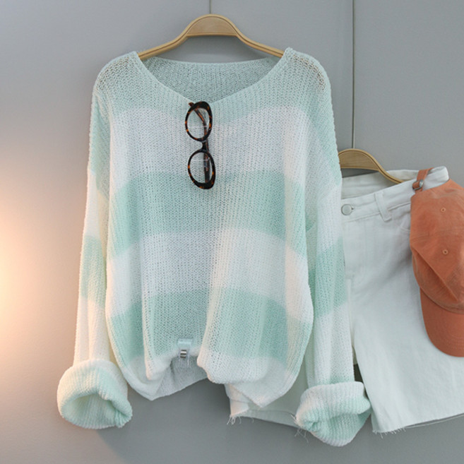 달콩 바닌단가라루즈핏니트 여성용 빅사이즈 오버핏 롱니트 긴팔 여리여리 데일리룩 자외선차단 루즈핏 부드러운 단가라