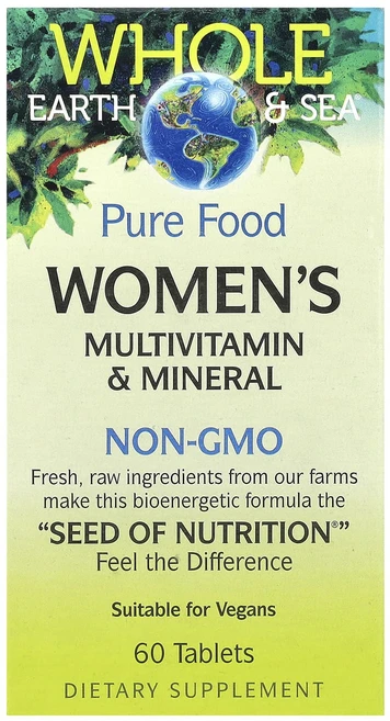 Natural Factors Whole Earth & Sea 여성용 종합비타민 & 미네랄 60정, NaturalFactorsWholeEarthSea여성용, 1개 - 쿠팡