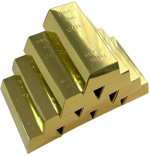 JL매직 골드바 인테리어소품 촬영소품 모형 가짜금괴 금전운 재물운 선물박스 구디백 DIY 10개입