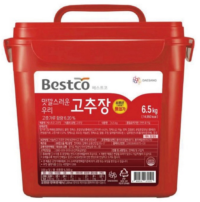 베스트코 고추장, 6.5kg, 1개