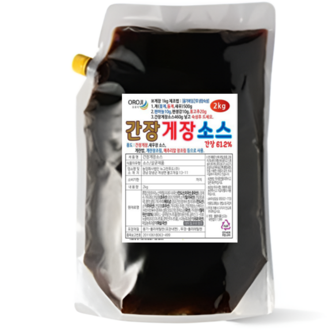 뉴그린 오로지 간장게장소스 2kg 새우장 전복장, 1개